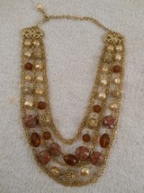 Vintage Necklace Choker 16&quot; Gold Tone ( Beautiful Vintage Necklace ) - £19.28 GBP