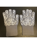 Temp-tations - Tara Gray Oven Safe Gloves with Silicone Accents 1 Pair L... - £14.19 GBP