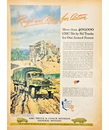 WWII-Military Trucks-1944 GMC-Vintage Print Ad-Buy More War Bonds-Rough ... - $305.86 MXN