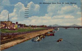 Mississippi River Front St. Louis MO Postcard PC559 - £7.07 GBP
