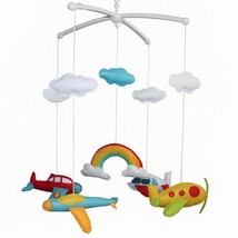 Colorful Airplane Baby Musical Crib Mobile Handmade Infant Gift Boys Girls Nurse - £73.54 GBP