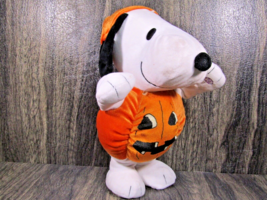 Peanuts Snoopy Halloween Jack-O-Lantern Plush 14” Musical Dancing 2021 Gemmy - £15.52 GBP