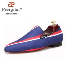new Square toe blue canvas shoes with striped design Party and Banquet men dress - £202.65 GBP