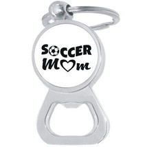 Soccer Mom Heart Bottle Opener Keychain - Metal Beer Bar Tool Key Ring - $200.75 MXN