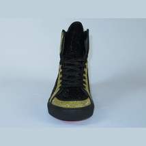 Men High Top Shoes By FIESSO AURELIO GARCIA ,Fancy Rhine stones 2402 Black Gold image 3