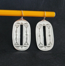 Tuareg Earrings Silver Ethnic Jewelry Handmade Tribal Gypsy Boho Hippy African - £50.63 GBP