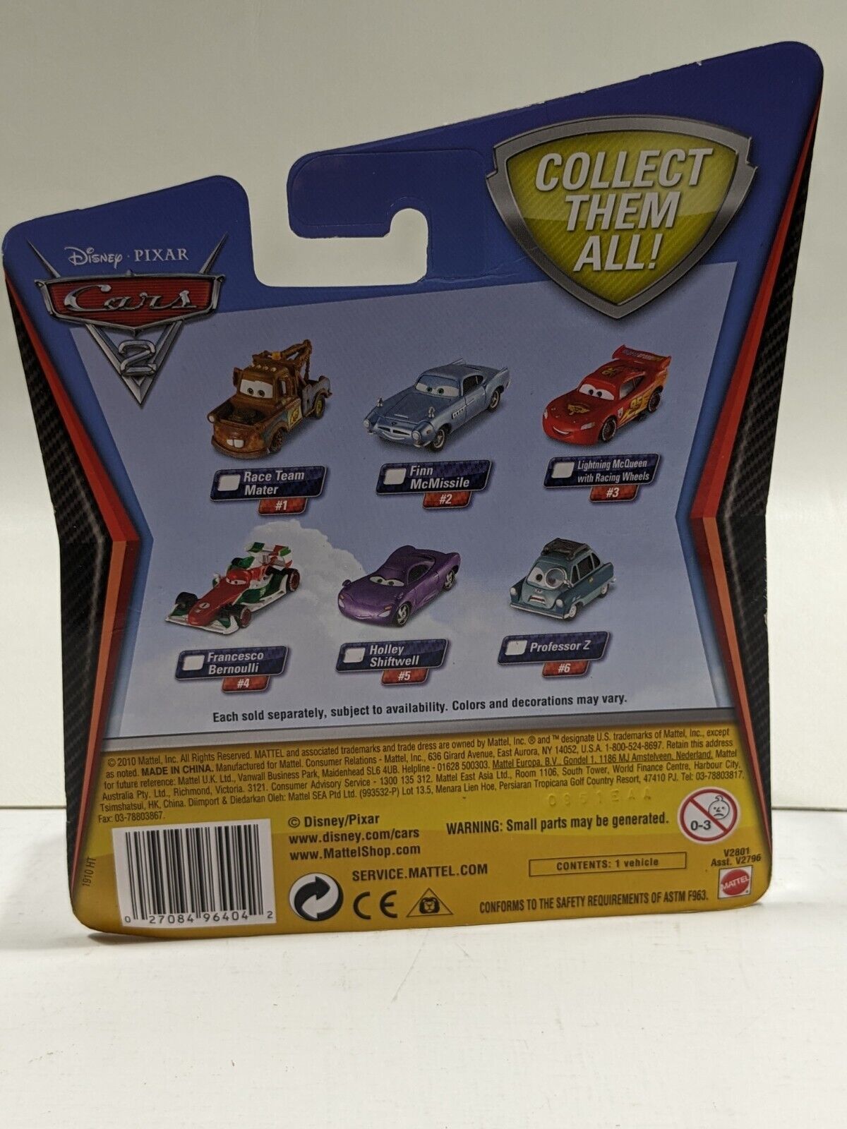 2010 Disney Pixar Cars 2 Diecast Car #5 Holley Shiftwell Mattel NEW NIB ...