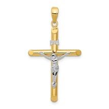 NEW 14k Two-tone Hollow Crucifix Pendant - £169.16 GBP