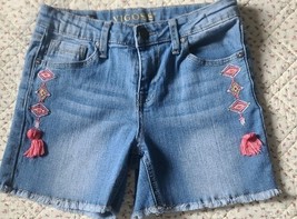 VIGOSS ~ Embroidered ~ Blue ~ Cotton Blend ~ Denim Shorts ~ Girls&#39; Size 16 - $30.00