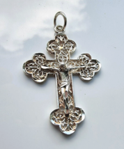 Vintage Orthodox 925 Sterling Silver Cross Pendant - £44.09 GBP