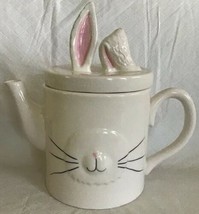 Whimsy Home by Magenta Ceramic Bunny Whiskers &amp; Ears Teapot New - £26.37 GBP