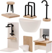 1Set Dollhouse Miniature Bathroom Accessories Bathroom Furniture Set Wit... - $34.97