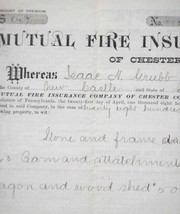 1879 antique ISAAC GRUBB BRANDYWINE HUNDT new castle de FIRE INSURANCE P... - £68.79 GBP