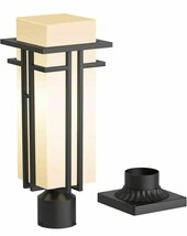 Outdoor Post Light Fixture - Aluminum Lantern With 3” Pier Mount, Black - $59.19