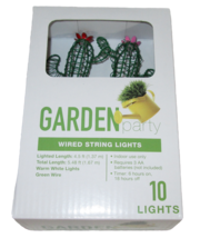 Garden Party String Lights Metal 10 Light Set Cactus Wired - £7.86 GBP