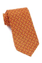 8607-1 Tommy Bahama Men&#39;s Repeat Banana Orange Tie Necktie 100% Silk $65 - £17.81 GBP