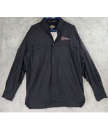 Harley Davidson Shirt Mens Large Black Logo Casual Vented Button Up Long... - £37.37 GBP