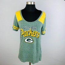 Team Apparel Green Bay Packers NFL Football Womens Yellow Striped T Shirt * - £10.08 GBP