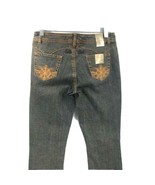 EckoRed Junior&#39;s Jeans Denim Gold Embroidery Blue Beige Cotton Blend Siz... - £23.59 GBP