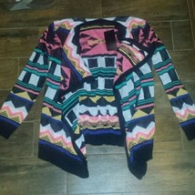 colorful aztec print cardigan, size M - £7.47 GBP