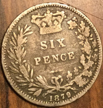 1879 UK GB GREAT BRITAIN SILVER SIXPENCE COIN - £10.40 GBP