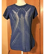 Ladies Small top open weave sweater NWOT Navy - $457.73 MXN