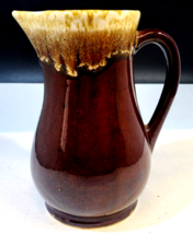 Vintage McCoy Pottery Brown Drip Glaze Pitcher Creamer 7 1/4” - £23.38 GBP