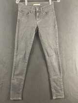 LEVIS 711 Jeans Womens Skinny Black Wash Distressed Denim Pants Tag 24 - £8.92 GBP