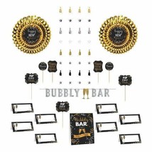 New Years Eve Bar Decorating Kit  Banner, Picks, Cards, Fans, Decor 23 Pc - $24.74