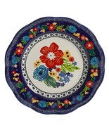 Set of Four (4) Pioneer Woman ~ Cobalt Dahlia ~ 10.7&quot; Dinner Plate ~ Sto... - £47.42 GBP