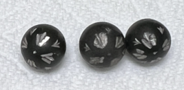 3 Antique Round Ball Cut Metal Dress Buttons w Shank 1/2 Inch - $8.42
