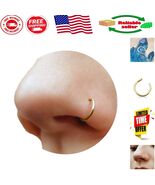 Tiny Clip-On Nose Ring - 20g Faux Piercing Hoop in 14k Gold Filled Elegance - $315.55 MXN
