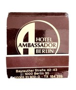 Hotel Ambassador Berlin Vintage Matchbook Germany Europe Unstruck E34m6 - $19.99