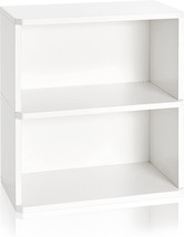 Way Basics 2 Tier Bookshelf Storage And Organizer, White (Tool-Free Assembly And - £57.49 GBP