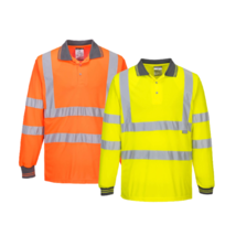 Portwest Hi-Vis Long Sleeved Polo 2 Tone Reflective Taped Work Safety S277 - £39.53 GBP