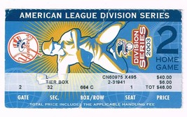 2003 ALDS Division Series Game 2 Season Ticket stub Twins @ Yankees Jeter Hit - £37.80 GBP
