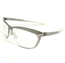 Ic! Berlin Eyeglasses Frames model barbara Clear Silver Round Cat Eye 53-15-140 - £182.76 GBP