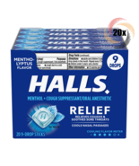 Full Box 20x Packs HALLS Relief Mentho-Lyptus Oral Cough Drop | 9 Drops ... - $38.50