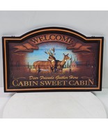 Welcome Rustic Cabin Sweet Cabin Deer Friends Gather Here Sign 17x11 Inch - €33,58 EUR