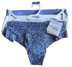 3 Pair Tranquil &amp; True Women&#39;s 2X Thong Briefs Panties Underwear Blues F... - $12.19