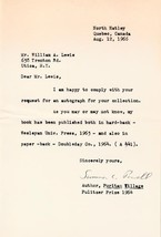 1966 Autograph Pulitzer Prize Sumner Powell Author Utica Ny Puritan Village - £21.17 GBP