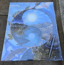 Vintage 90s Day &amp; Night Yin Yang Eagle Owl Poster Print Fantasy Outdoors... - $522.55 MXN