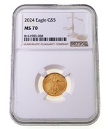 2024 G $5 1/10 Oz. Americana Oro Aquila Selezionato By NGC Come MS70 - $809.56 CAD