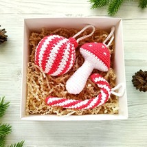 Christmas Ornaments Set of 3 in Box Gift Christmas Tree Decorations 3d Handmade - £31.95 GBP