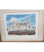 Vintage Roma Altare Della Patia Watercolor Print Signed &amp; Framed - $76.13