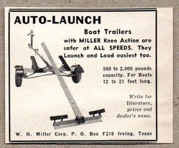 1956 Print Ad Auto-Launch Boat Trailers Irving,Texas - £7.29 GBP