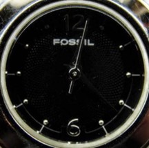 Fossil Black Dial Stainless Steel WR 50M Elegant Watch Analog Quartz New Battery - £35.61 GBP