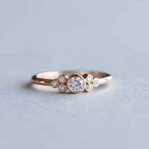 1.20CT Round Cut VVS1 Diamond Cluster Bezel Bridal Ring 14k Rose Gold Over  - £63.90 GBP