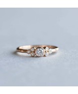 1.20CT Round Cut VVS1 Diamond Cluster Bezel Bridal Ring 14k Rose Gold Over  - €68,93 EUR