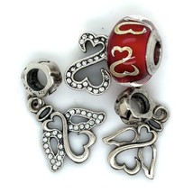 Jane Seymour Sterling 925 Silver Charmed Memories Open Hearts Beads - $147.00